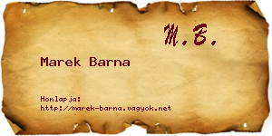 Marek Barna névjegykártya